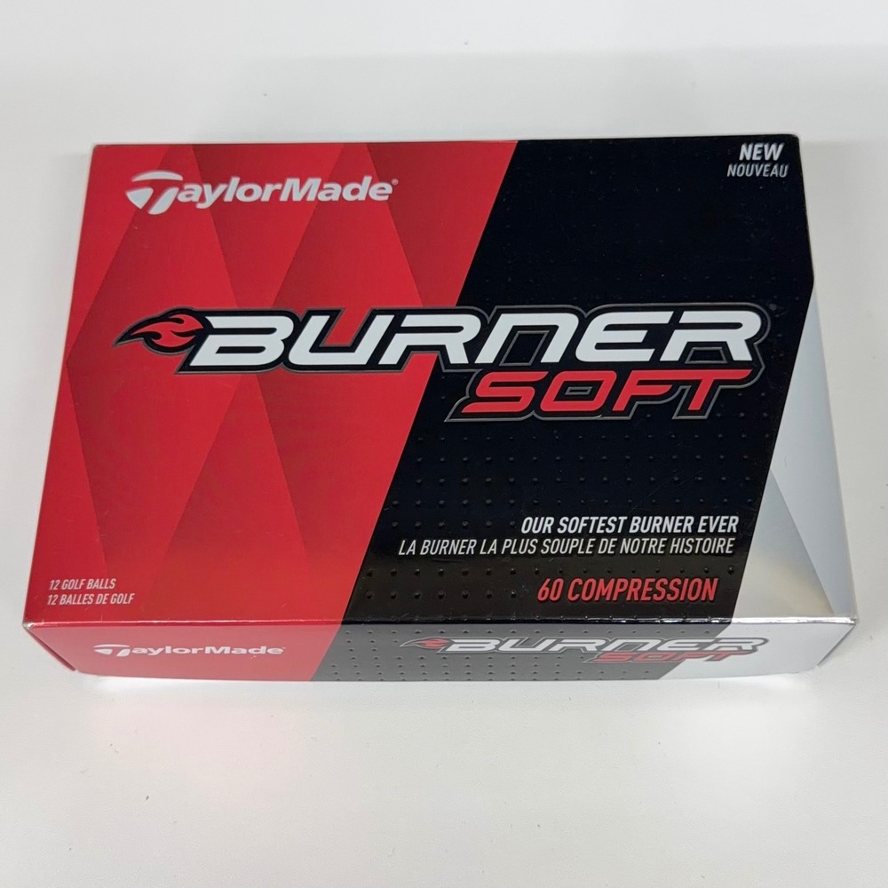 TaylorMade Burner Soft Golf Balls 1 Dozen 12‎ Balls 60 Compression White NEW